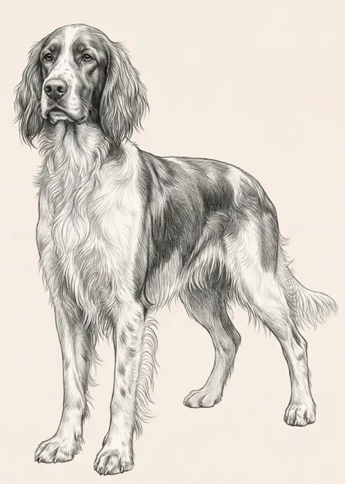 Setter irlandés rojo y blanco